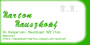 marton mauszkopf business card